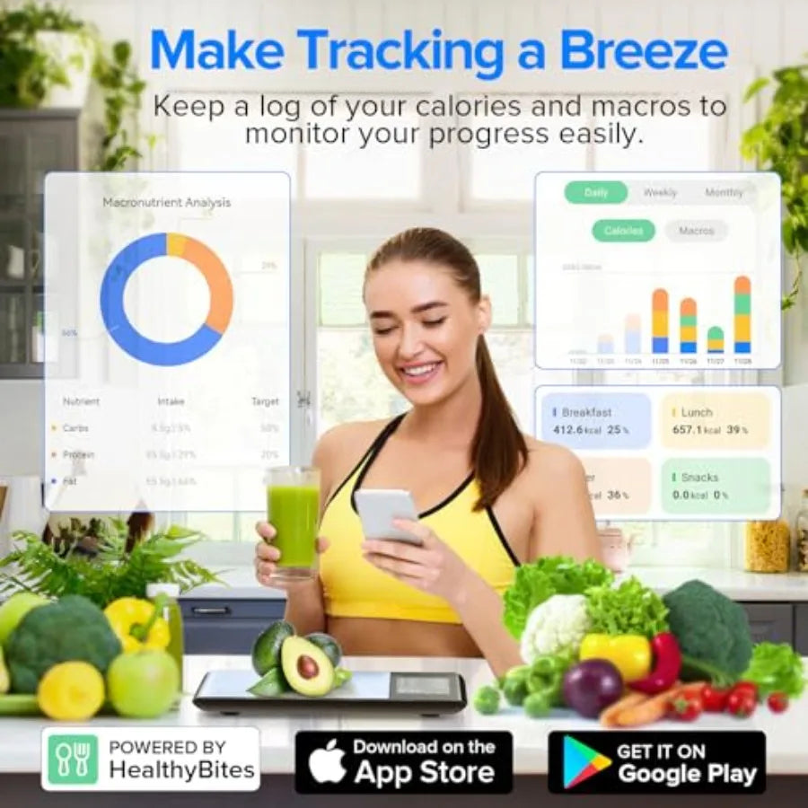 Ventayo – Smart Food Kitchen Scale with Nutritional Calculator Free App for Weight Loss | Nutritional Calculator, Macro Tracking