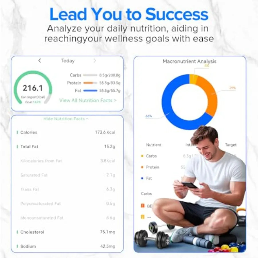 Ventayo – Smart Food Kitchen Scale with Nutritional Calculator Free App for Weight Loss | Nutritional Calculator, Macro Tracking