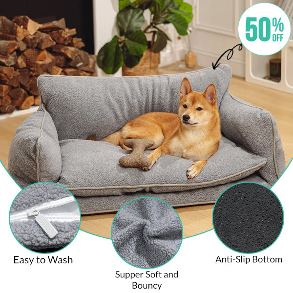 Canapé-lit doux en fausse laine d'agneau pour chiens et chats
