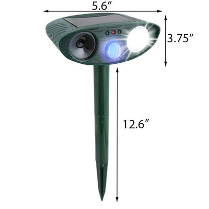 Solar Powered Ultrasonic Rabbit Repeller – Humane Garden Protection with Flashing Light