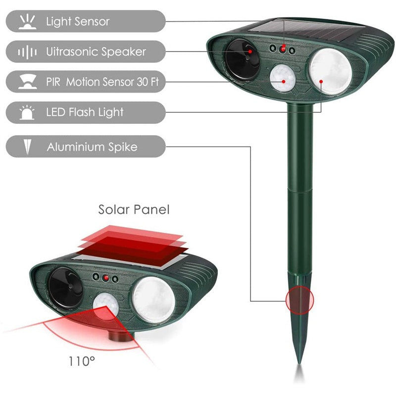 Ultrasonic Snake Repeller – Solar Powered – Get Rid of Snake in 48 Hours