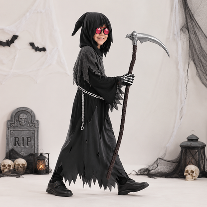 Ventayo – Spooky Costume Collection | Grim Reaper Hooded Robe Set with Glowing Eyes | Perfect for Halloween Fun