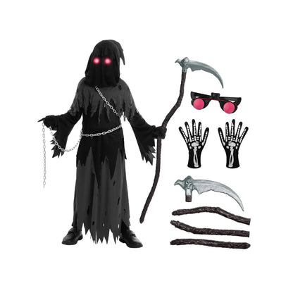 Ventayo – Spooky Costume Collection | Grim Reaper Hooded Robe Set with Glowing Eyes | Perfect for Halloween Fun