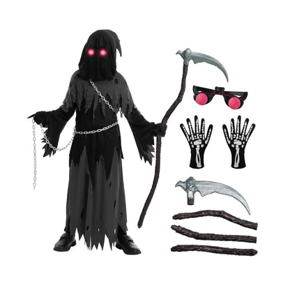 Ventayo – Spooky Costume Collection | Grim Reaper Hooded Robe Set with Glowing Eyes | Perfect for Halloween Fun