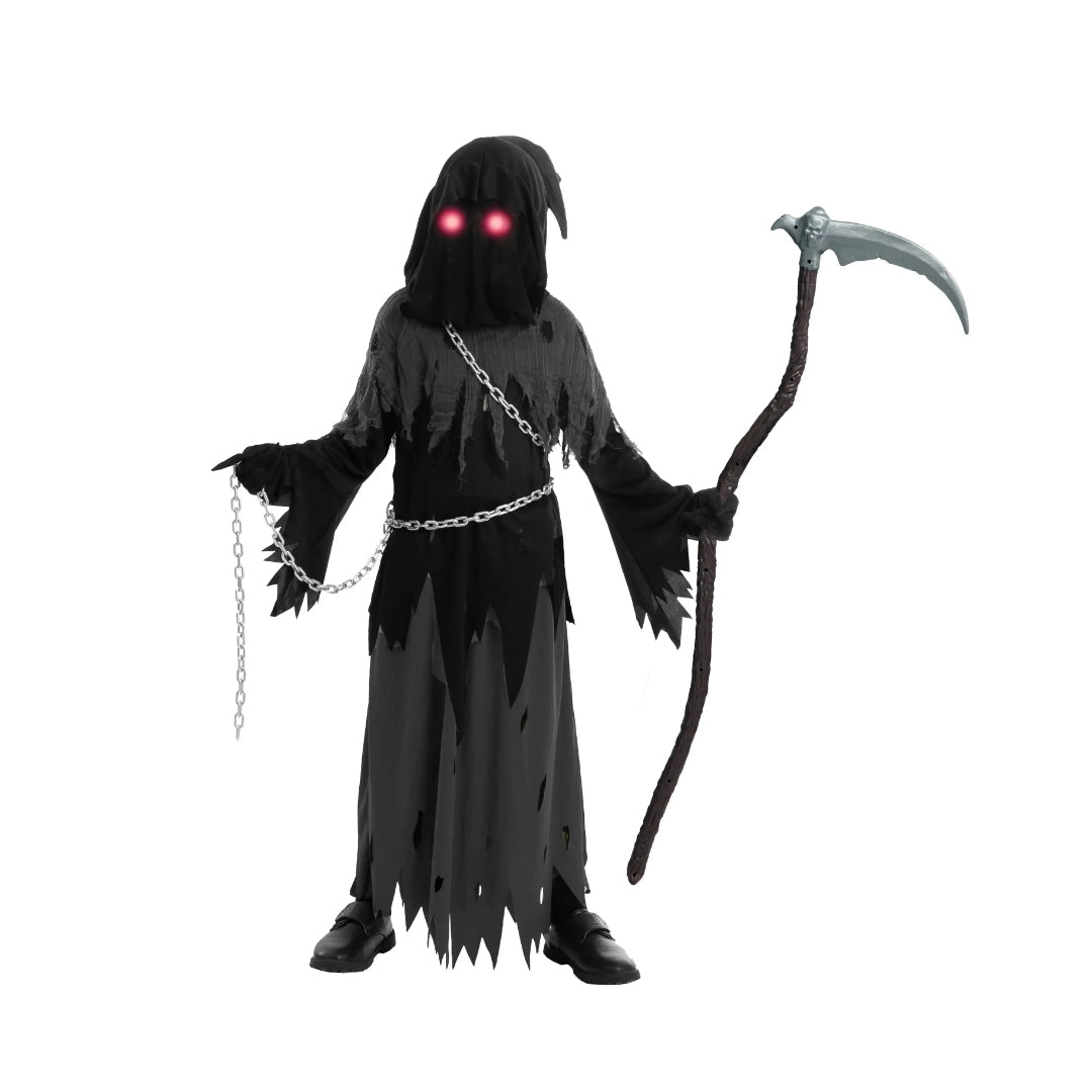 Ventayo – Spooky Costume Collection | Grim Reaper Hooded Robe Set with Glowing Eyes | Perfect for Halloween Fun