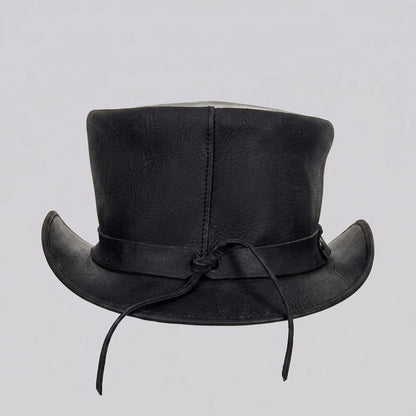 Steampunk Top Hat | Leather Finish with Shapeable Brim | Unique Style for Festivals and Events – Ventayo