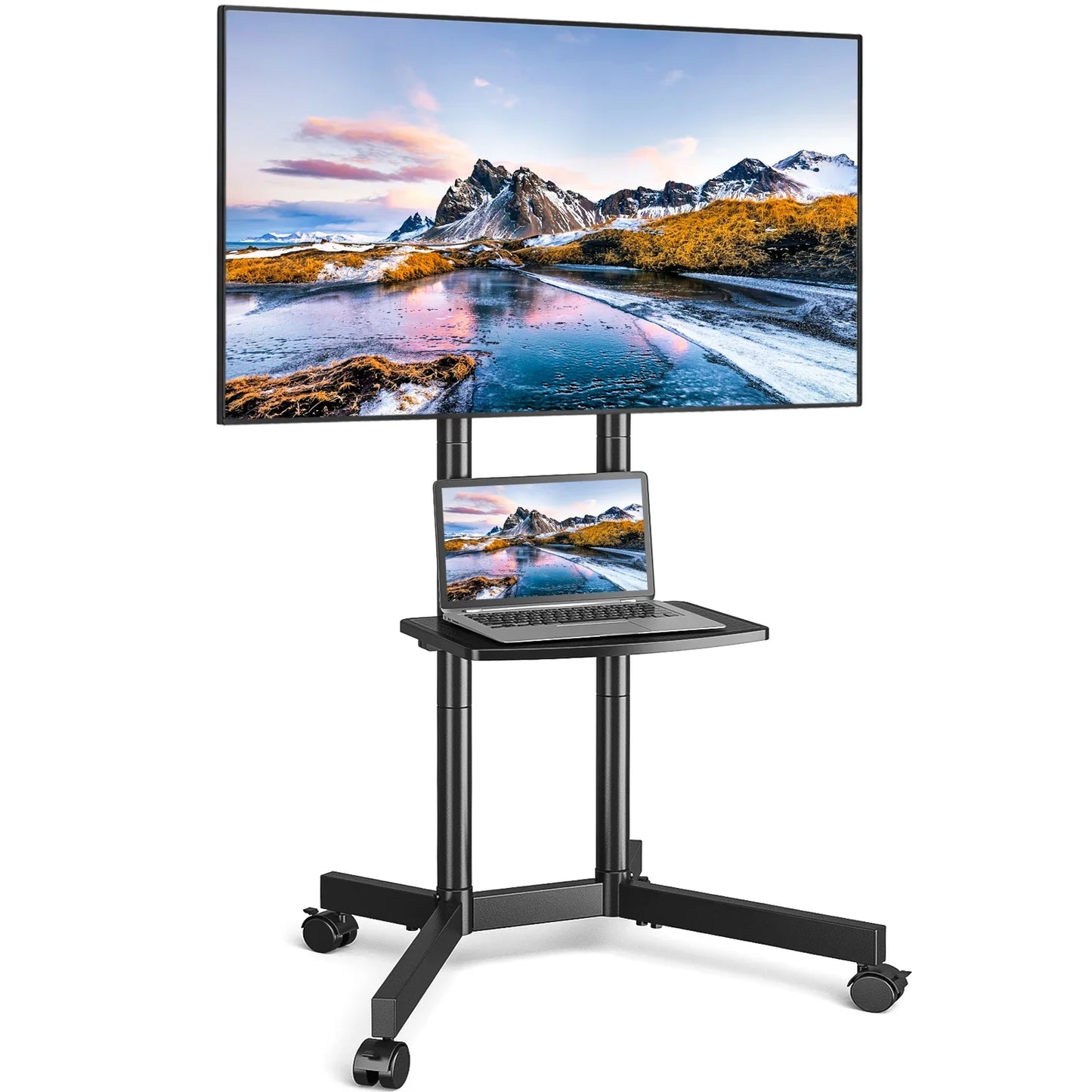 Rolling Tv Stand Mobile Cart With Shelf