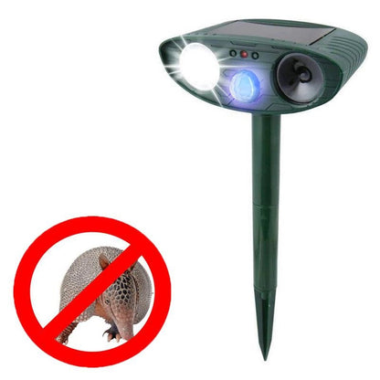 Ultrasonic Armadillo Repeller – Solar Powered and With Flashing Light – Get Rid of Armadillos