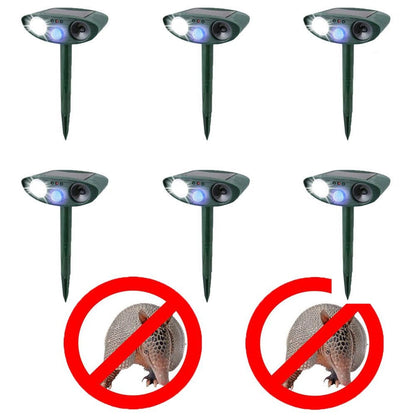 Ultrasonic Armadillo Repeller – Solar Powered and With Flashing Light – Get Rid of Armadillos