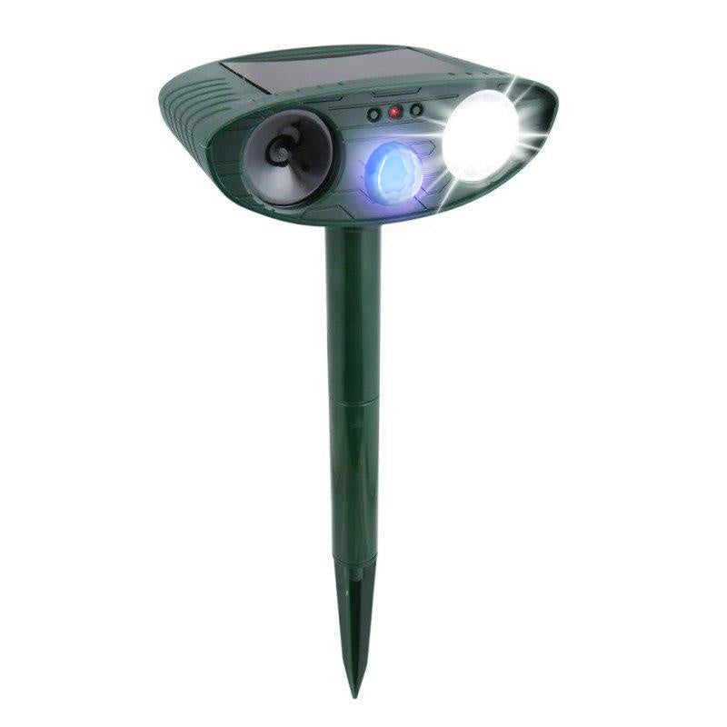 Ultrasonic Raccoon Repeller – Solar Powered and Flashing Light – Get Rid of Raccoons