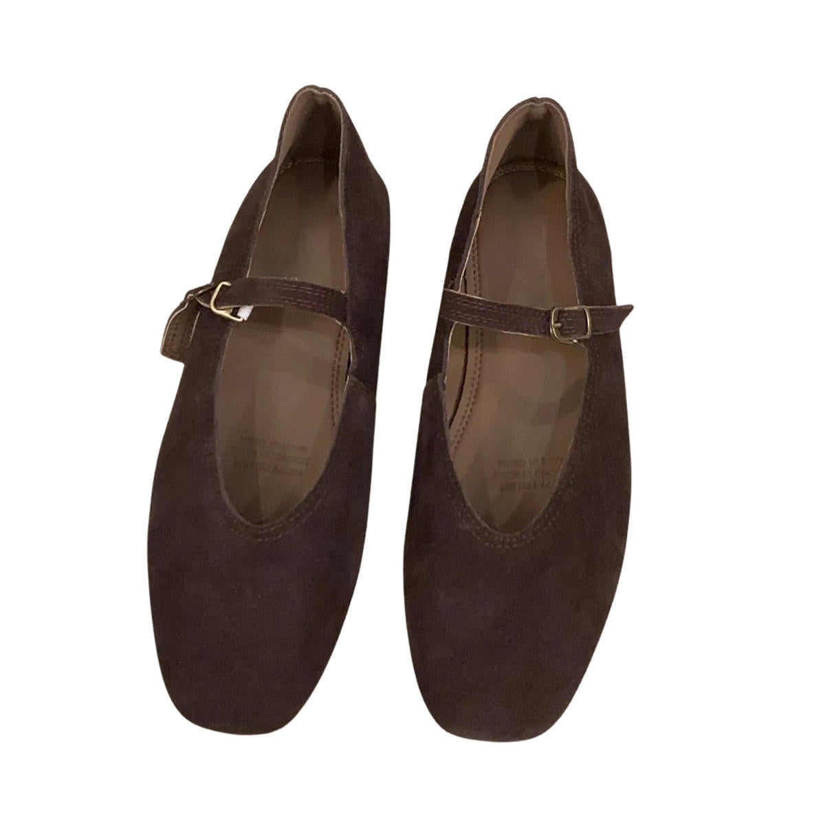 Taupe Suede Mary Jane Flats
