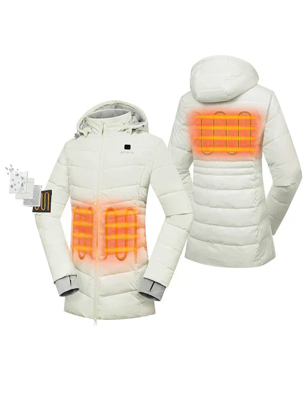 Damen beheizte Stepp-Parka-Jacke