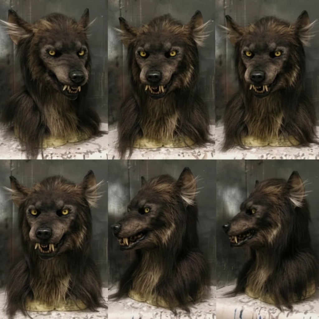 Ventayo – Wolf Mask | Realistic Halloween Costume Accessory with Detailed Fur Texture | Full-Face Coverage for Spooky Transformations