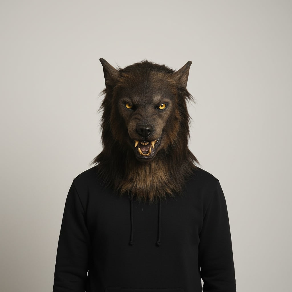 Ventayo – Wolf Mask | Realistic Halloween Costume Accessory with Detailed Fur Texture | Full-Face Coverage for Spooky Transformations