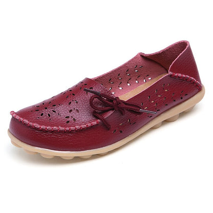 Gratia Leather Feather Loafers Flats