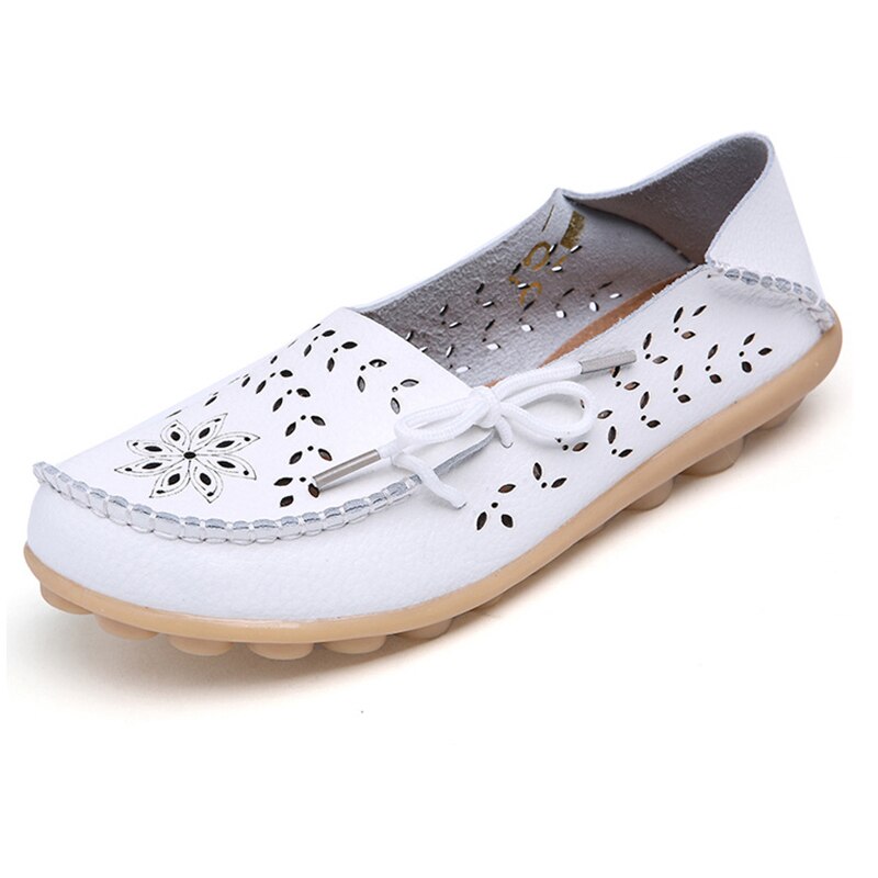 Gratia Leather Feather Loafers Flats