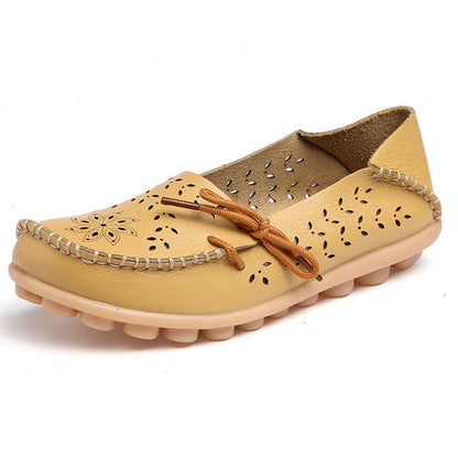 Gratia Leather Feather Loafers Flats