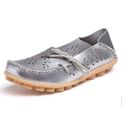 Gratia Leather Feather Loafers Flats