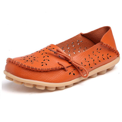 Gratia Leather Feather Loafers Flats