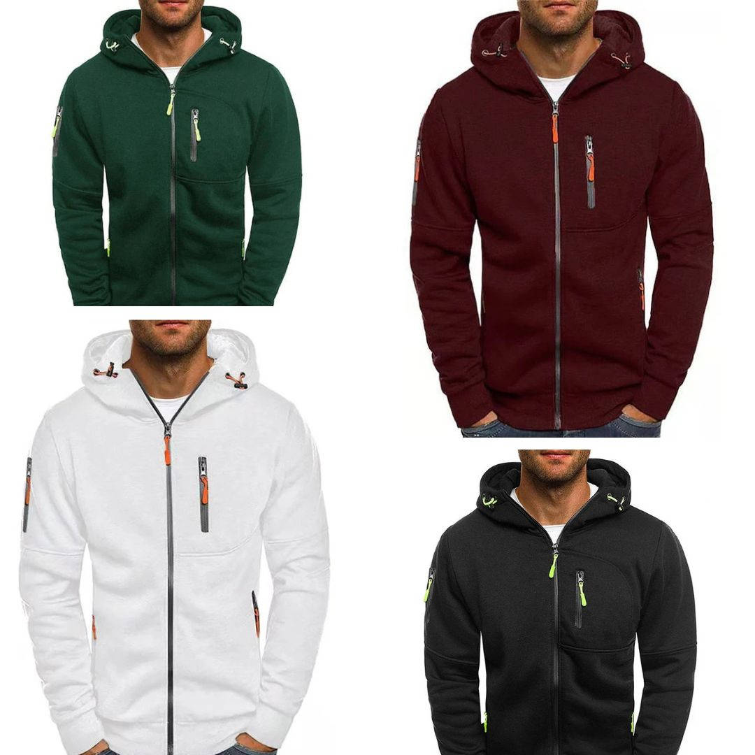 Sudadera con capucha para hombre con cremallera completa