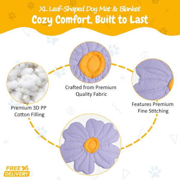 XL Flower-Shaped Dog Blanket & Human Mat – Ultra-Soft and Cozy