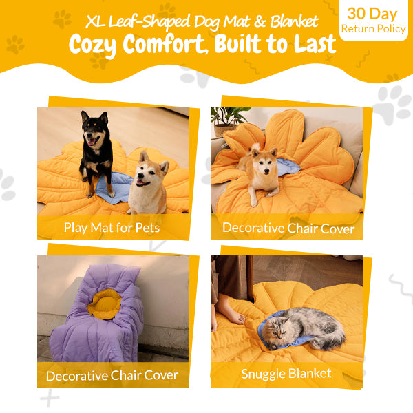 XL Flower-Shaped Dog Blanket & Human Mat – Ultra-Soft and Cozy