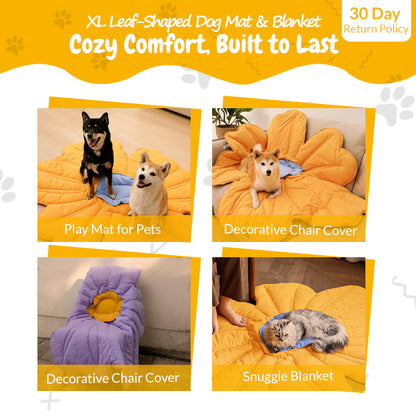 XL Flower-Shaped Dog Blanket & Human Mat – Ultra-Soft and Cozy
