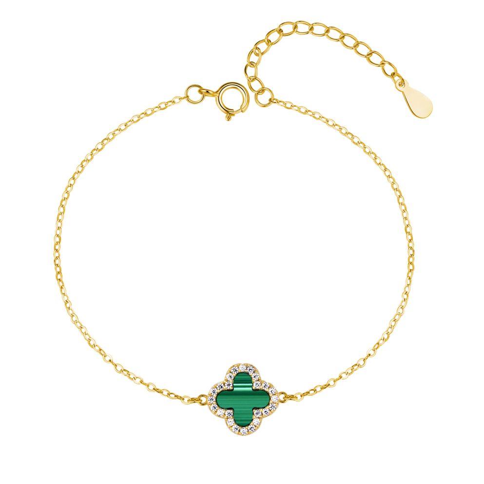 Silver Iced Pearl Clover Bracelet