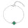 Silver Iced Green Clover Bracelet