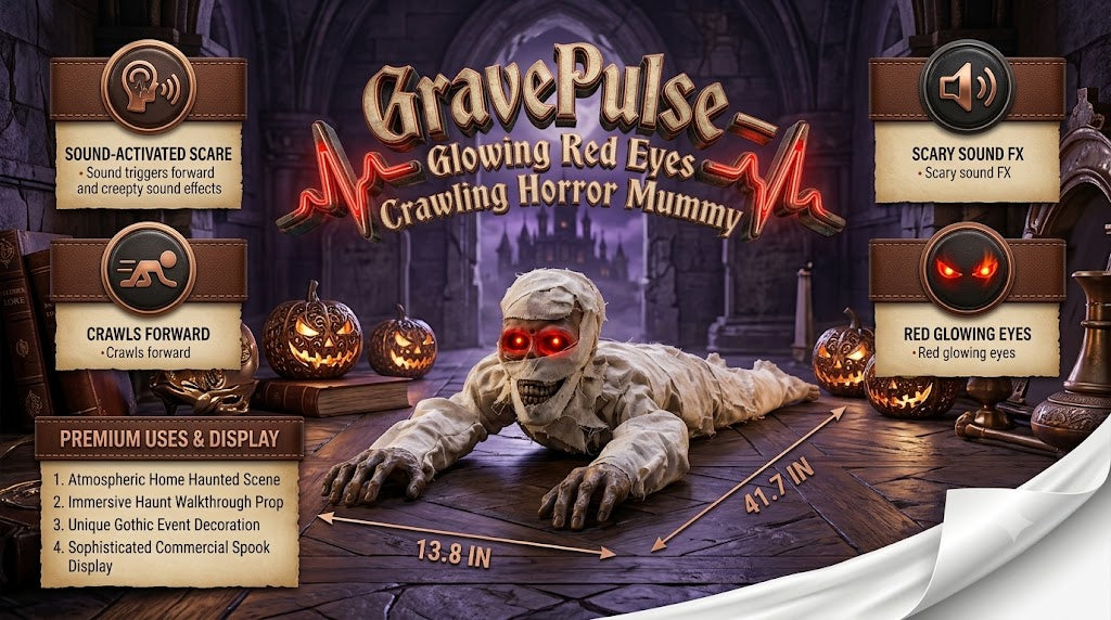 GravePulse – Glowing Red Eyes Crawling Horror Mummy