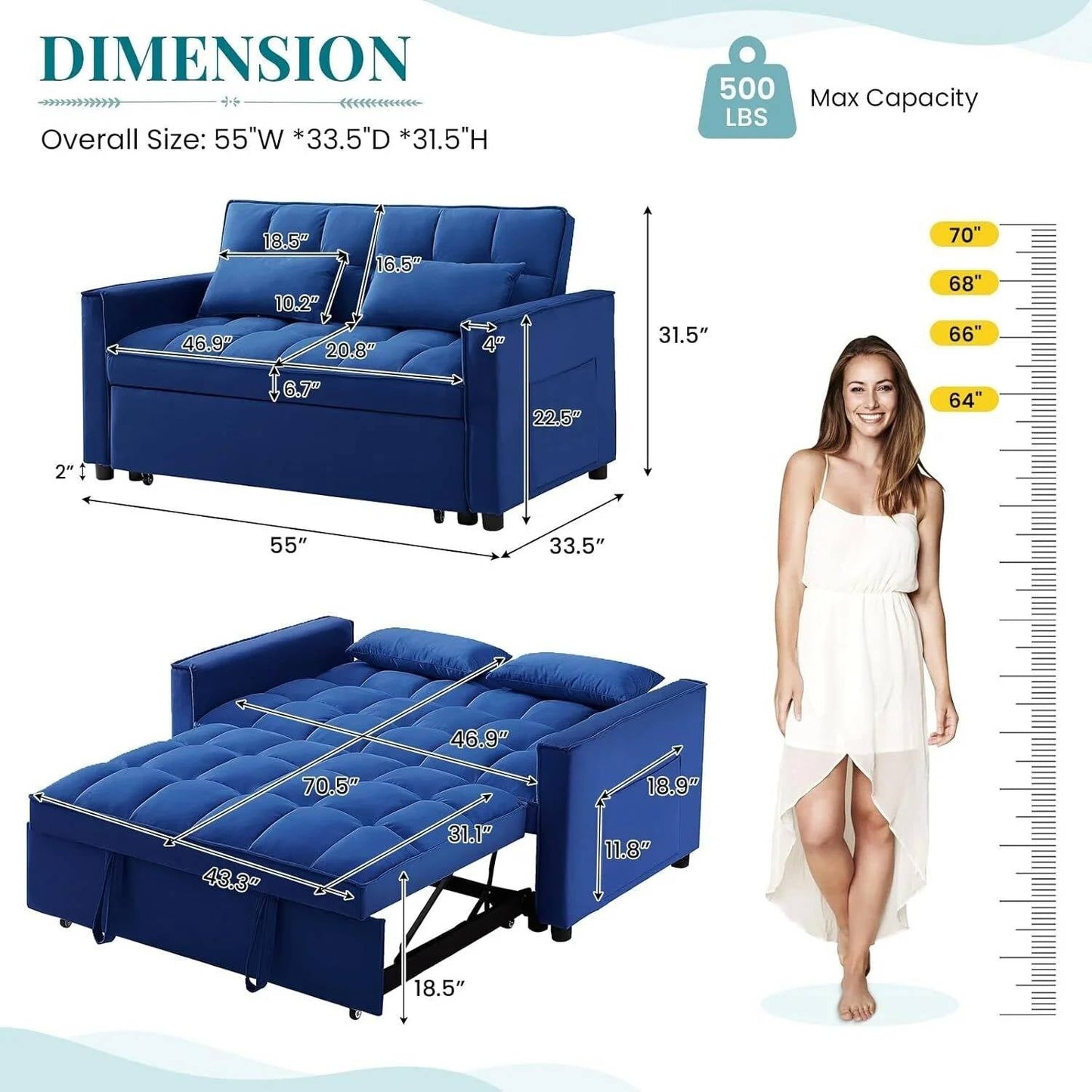 Pull-Out Sleeper Sofa Bed