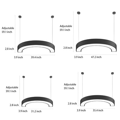 Acrylic DIY Semicircle LED Industrial Metal Chandelier Interior Suspension Light
