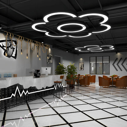 Acrylic DIY Semicircle LED Industrial Metal Chandelier Interior Suspension Light