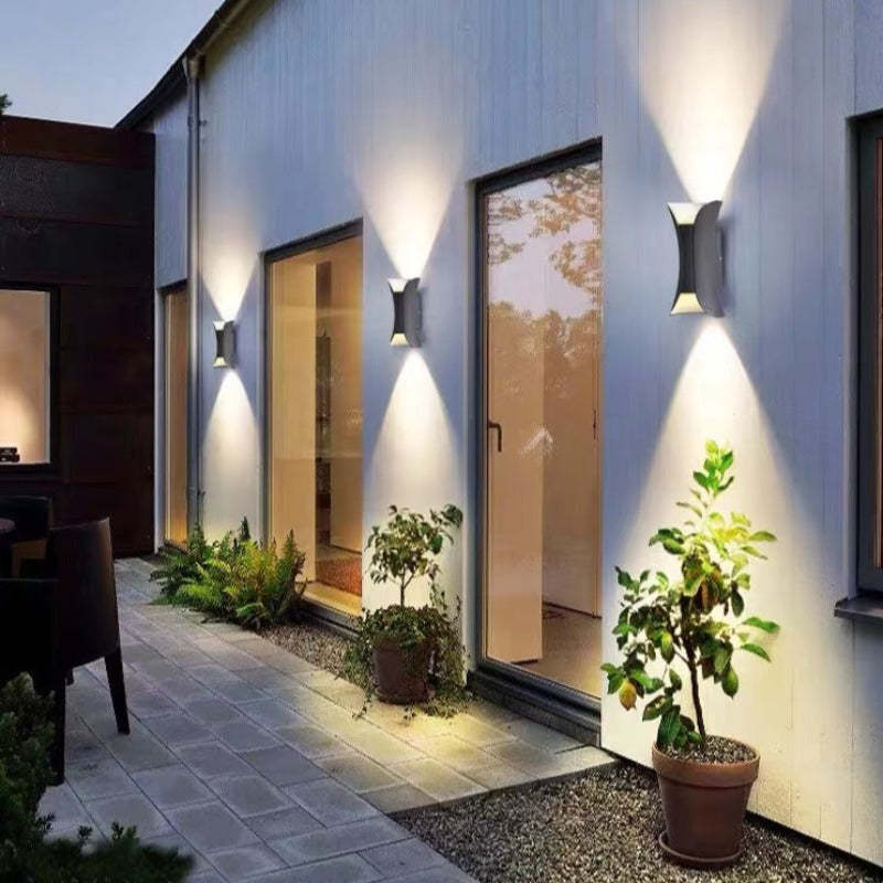 Lámpara de pared exterior moderna LED oro/blanco jardín/corredor