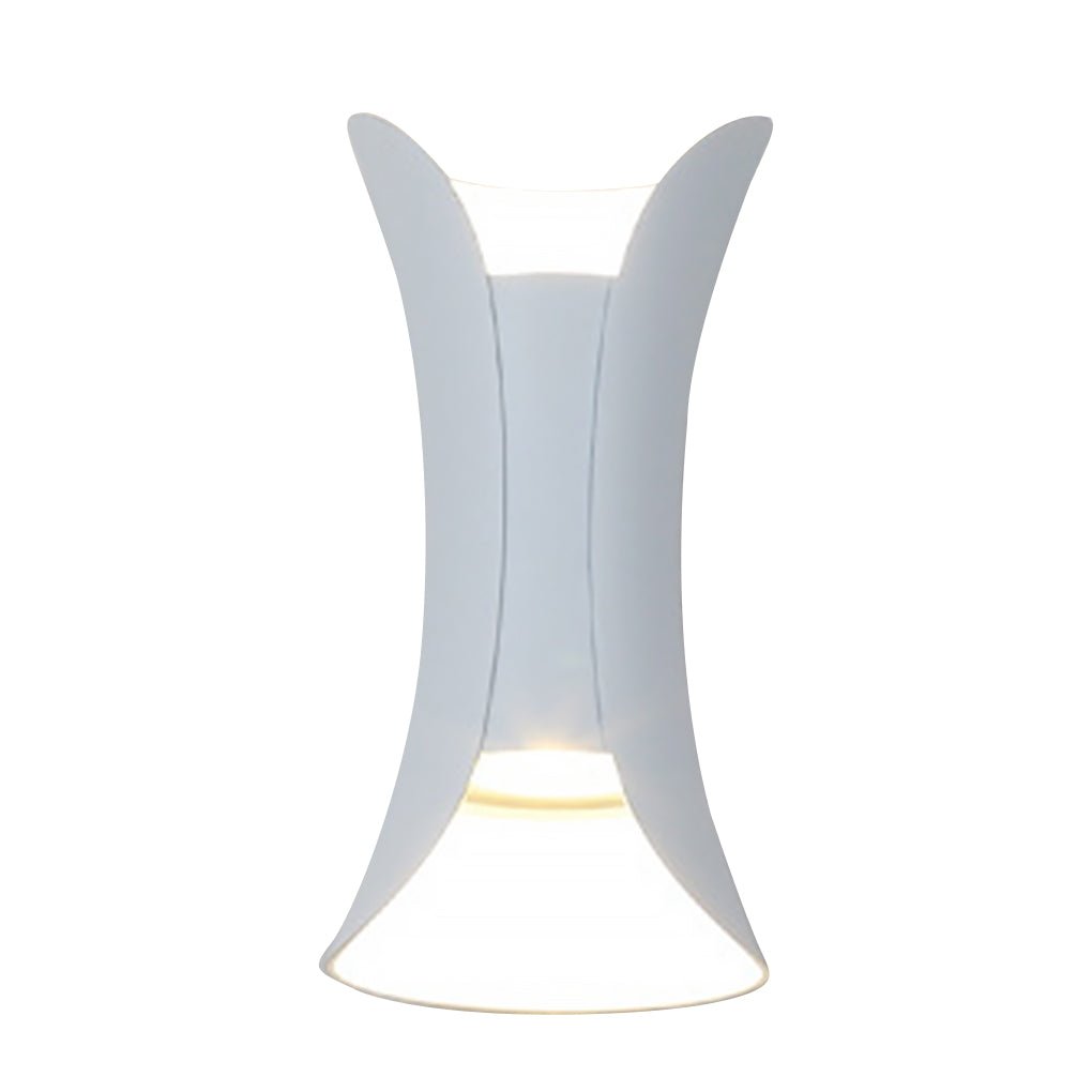 Luz LED curva hacia arriba y hacia abajo, impermeable, para exteriores, con alimentación eléctrica