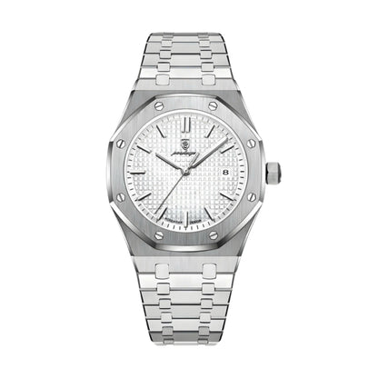Royale Hex 41mm – Men’s Multifunction Quartz Watch with Sapphire Glass & Adjustable Stainless Steel Bracelet