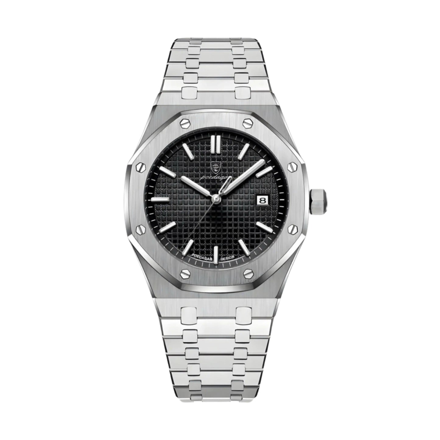 Royale Hex 41mm – Men’s Multifunction Quartz Watch with Sapphire Glass & Adjustable Stainless Steel Bracelet