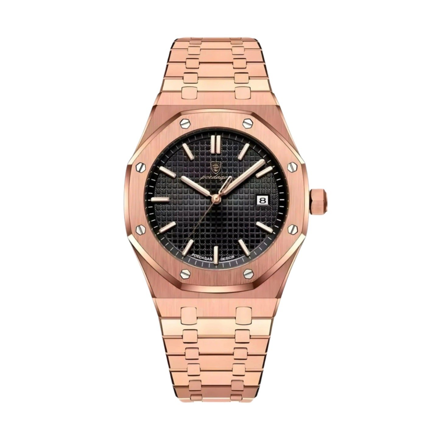 Royale Hex 41mm – Men’s Multifunction Quartz Watch with Sapphire Glass & Adjustable Stainless Steel Bracelet