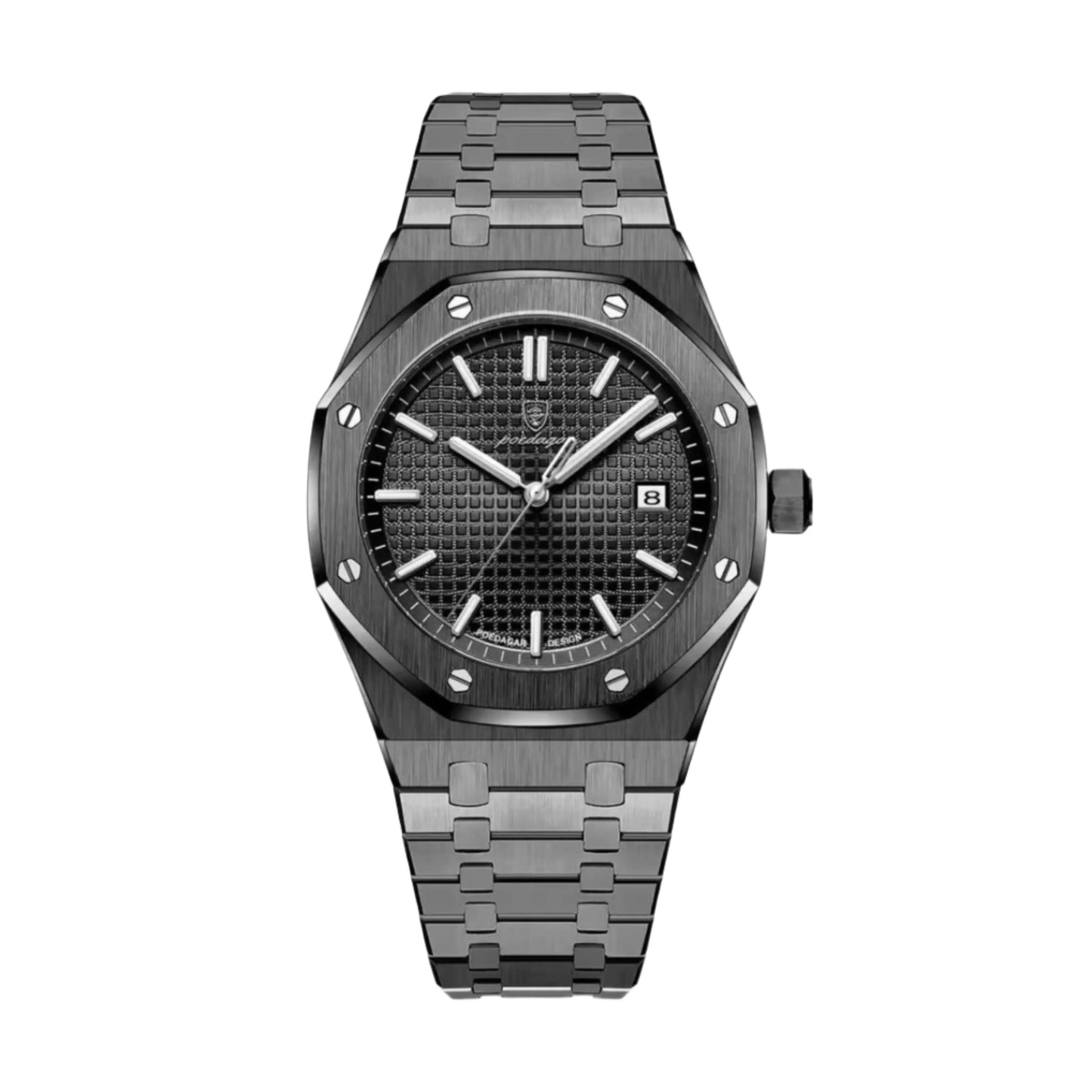 Royale Hex 41mm – Men’s Multifunction Quartz Watch with Sapphire Glass & Adjustable Stainless Steel Bracelet