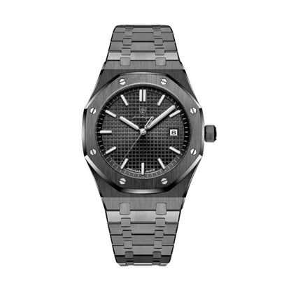 Royale Hex 41mm – Men’s Multifunction Quartz Watch with Sapphire Glass & Adjustable Stainless Steel Bracelet