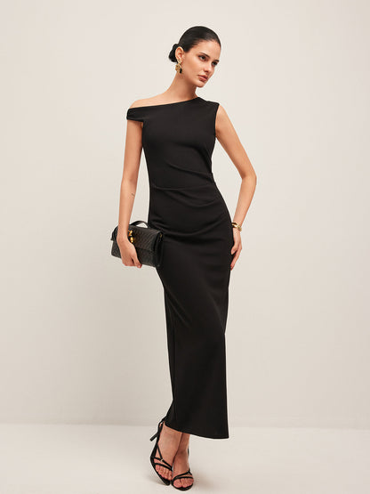Asymmetrical Shoulder Dress