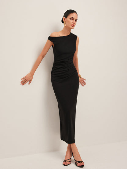 Asymmetrical Shoulder Dress