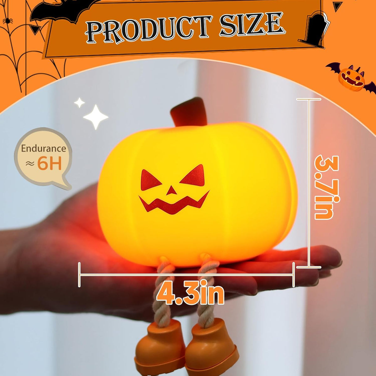 Mischievous Grinning Pumpkin Night Light – Ventayo