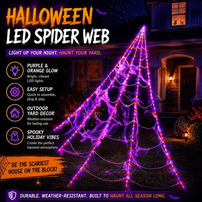 Giant Purple LED Spider Web Lights – Ventayo