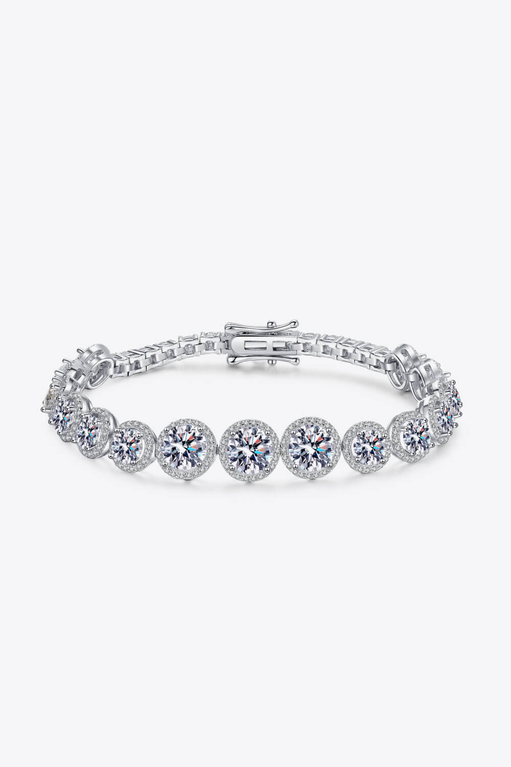 Tranquil Gleam 10.4 Carat Moissanite Silver Bracelet