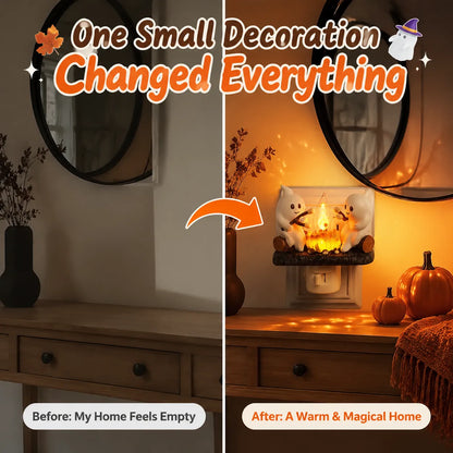 GhostGlow – Cozy Halloween Campfire Night Light