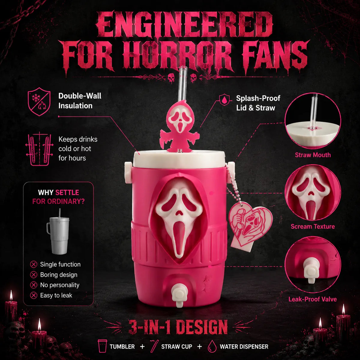 Horror Themed Insulated Can Tumbler – Ventayo