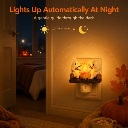 GhostGlow – Cozy Halloween Campfire Night Light