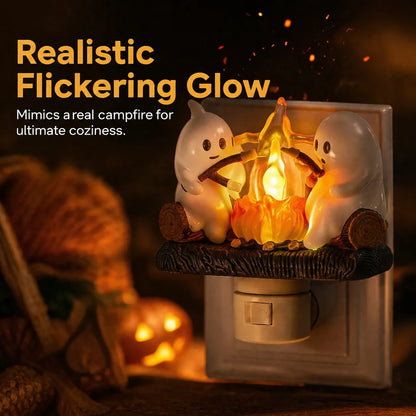 GhostGlow – Cozy Halloween Campfire Night Light