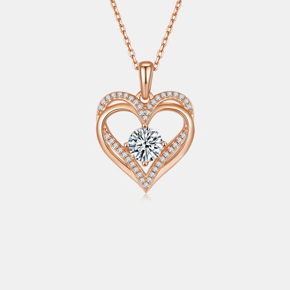 Rose Radiance 1.2 Carat Moissanite Heart Necklace